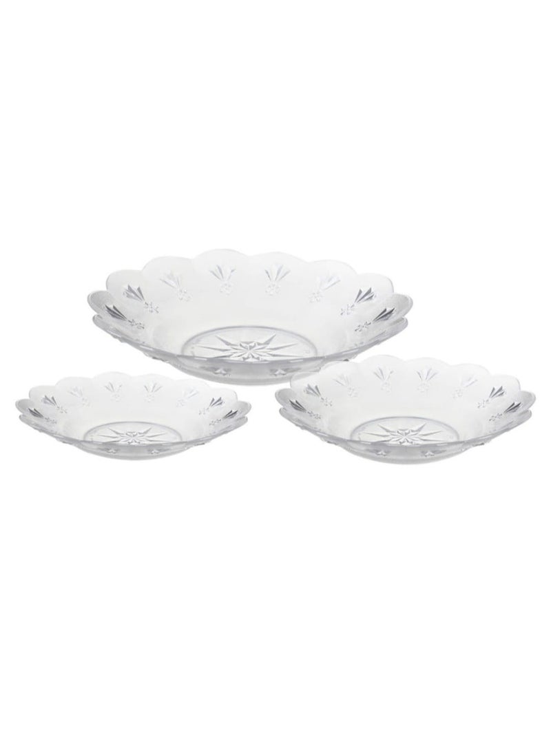 Glass dinner set, 18 pieces - clear, with an elegant design - Image 1